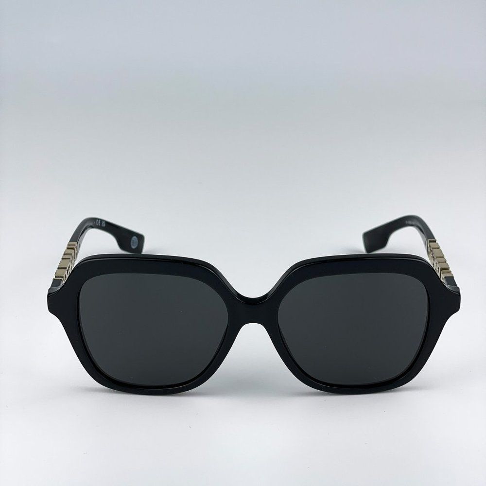 Burberry BE4389 Joni 300187  Sunglasses Black Dark Grey Square Women - Picture 8 of 12
